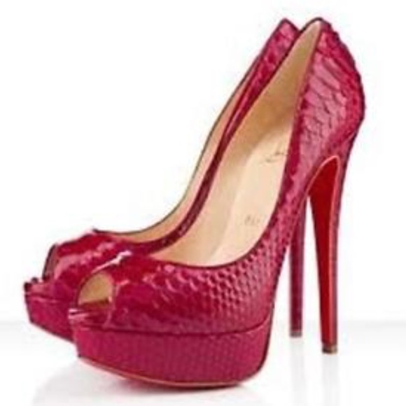 Christian Louboutin ♥️6.5 Red Python ♥️ - Picture 2 of 8